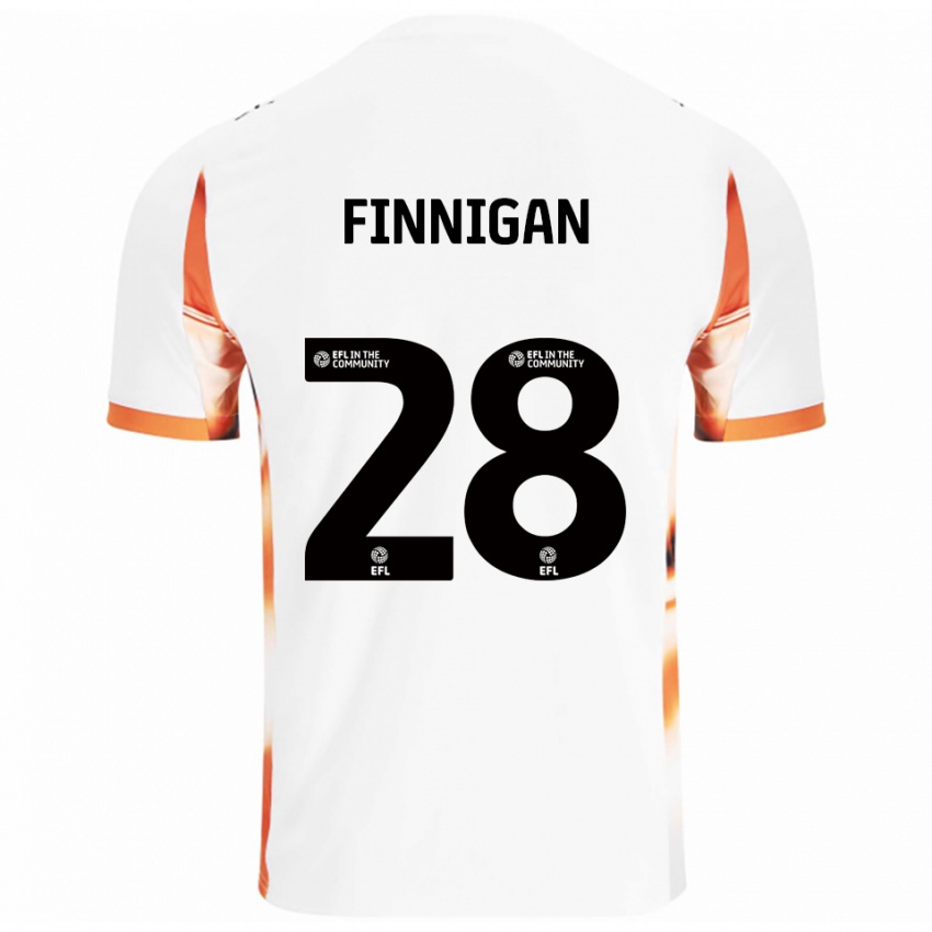 נשים ריאן פיניגן #28 לבן כתום שחור הרחק ג'רזי 2025/26 חולצה קצרה