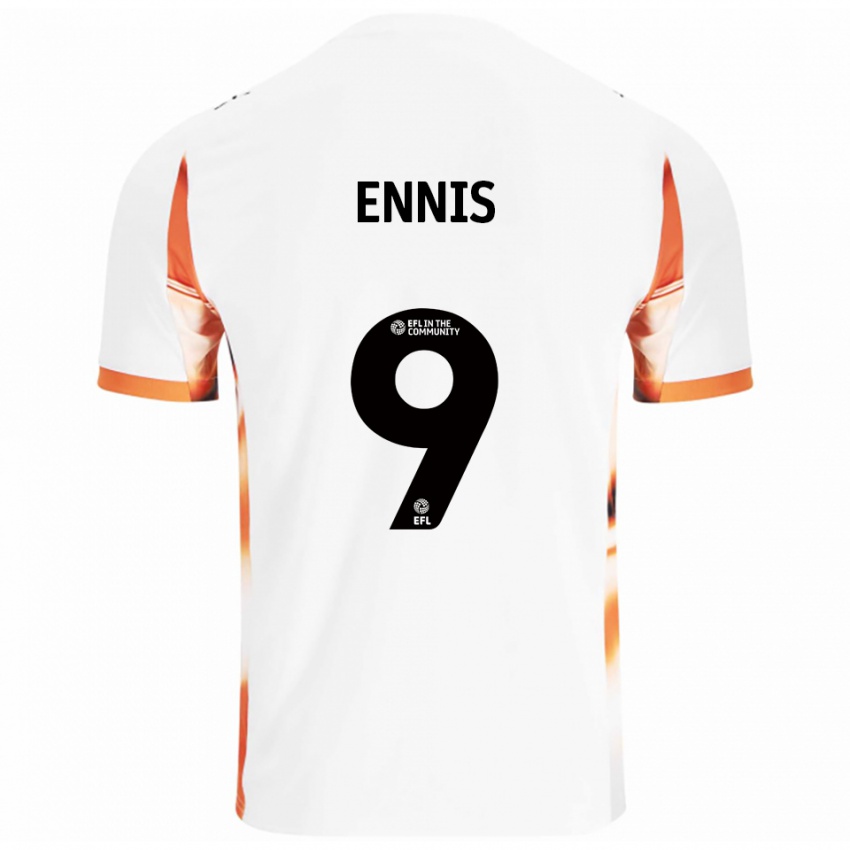 נשים ניאל אניס #9 לבן כתום שחור הרחק ג'רזי 2025/26 חולצה קצרה