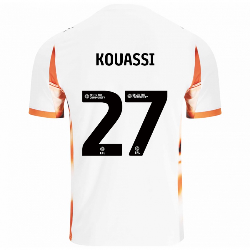 נשים קיליאן קואסי #27 לבן כתום שחור הרחק ג'רזי 2025/26 חולצה קצרה