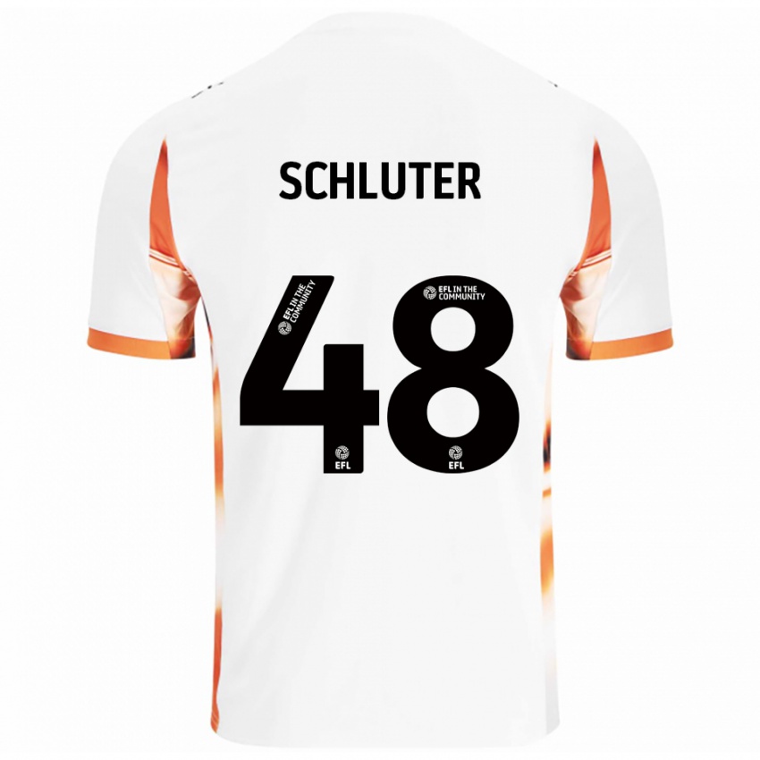 נשים גבריאל שלוטר #48 לבן כתום שחור הרחק ג'רזי 2025/26 חולצה קצרה