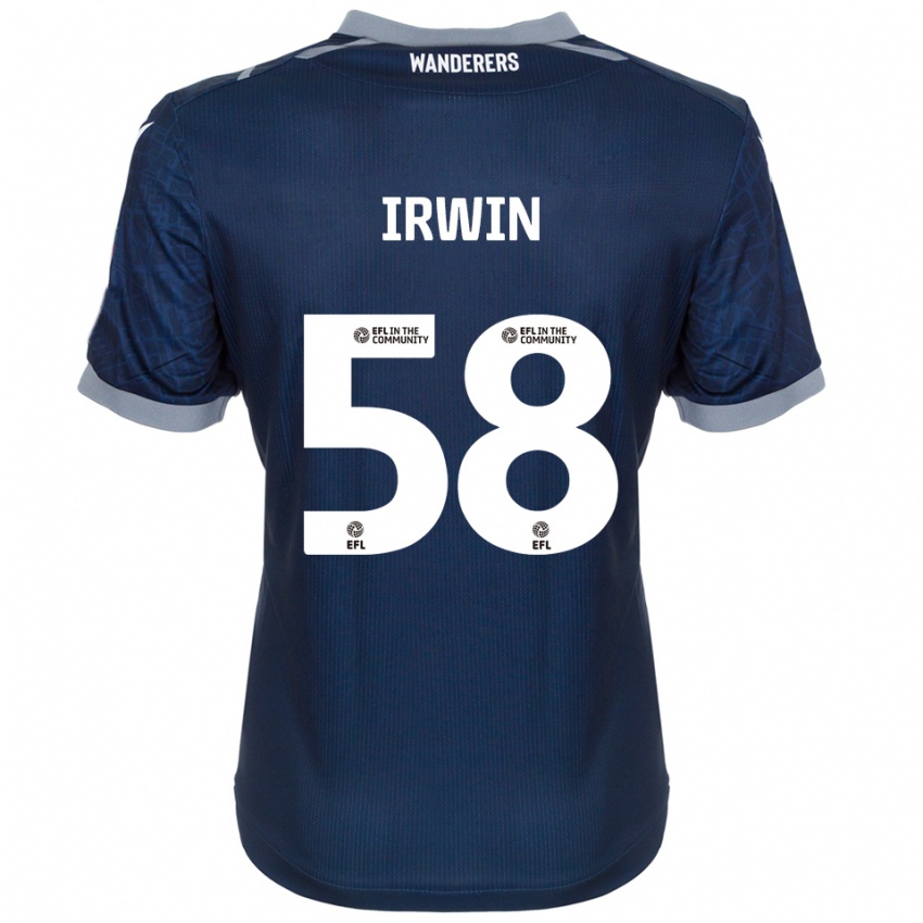 נשים הארלי אירווין #58 כחול נייבי אפור הרחק ג'רזי 2025/26 חולצה קצרה