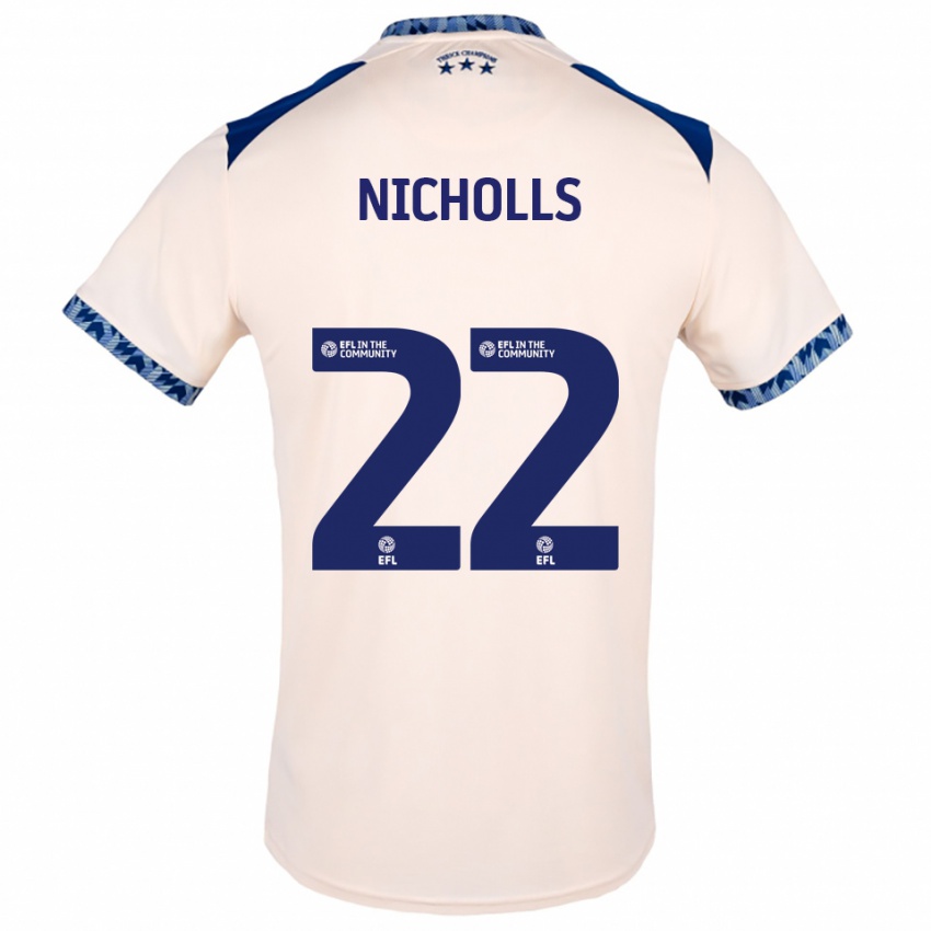 נשים לי ניקולס #22 לבן שמנת כחול נייבי הרחק ג'רזי 2025/26 חולצה קצרה