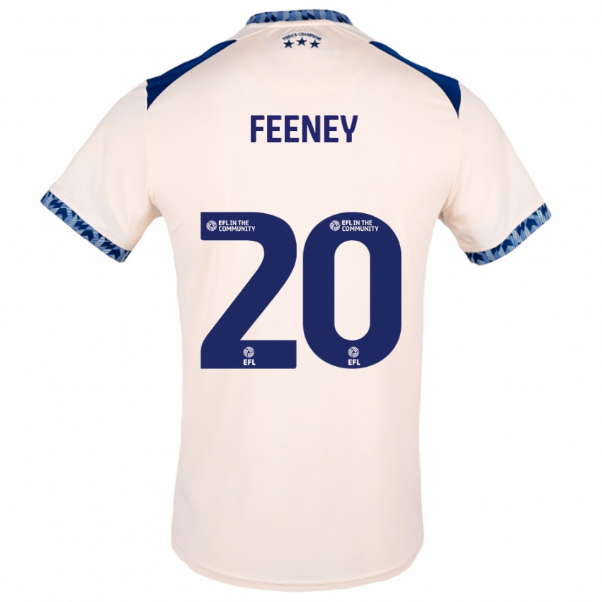 נשים Josh Feeney #20 לבן שמנת כחול נייבי הרחק ג'רזי 2025/26 חולצה קצרה