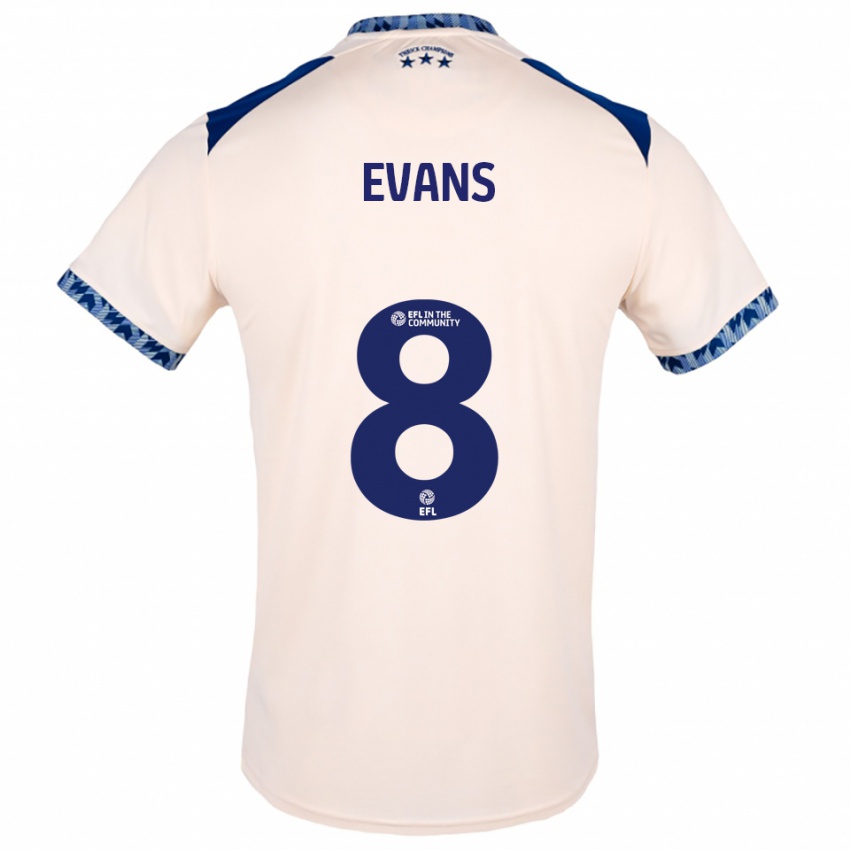 נשים Charley Evans #8 לבן שמנת כחול נייבי הרחק ג'רזי 2025/26 חולצה קצרה