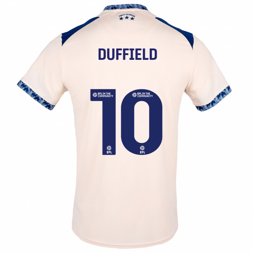 נשים Ella Duffield #10 לבן שמנת כחול נייבי הרחק ג'רזי 2025/26 חולצה קצרה