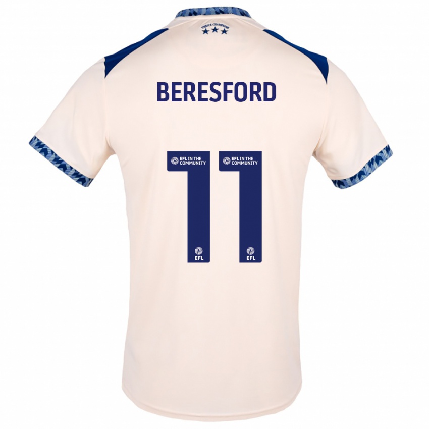 נשים Rebecca Beresford #11 לבן שמנת כחול נייבי הרחק ג'רזי 2025/26 חולצה קצרה