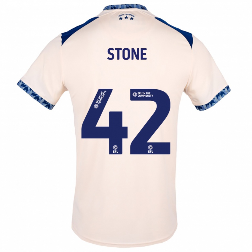 נשים Michael Stone #42 לבן שמנת כחול נייבי הרחק ג'רזי 2025/26 חולצה קצרה