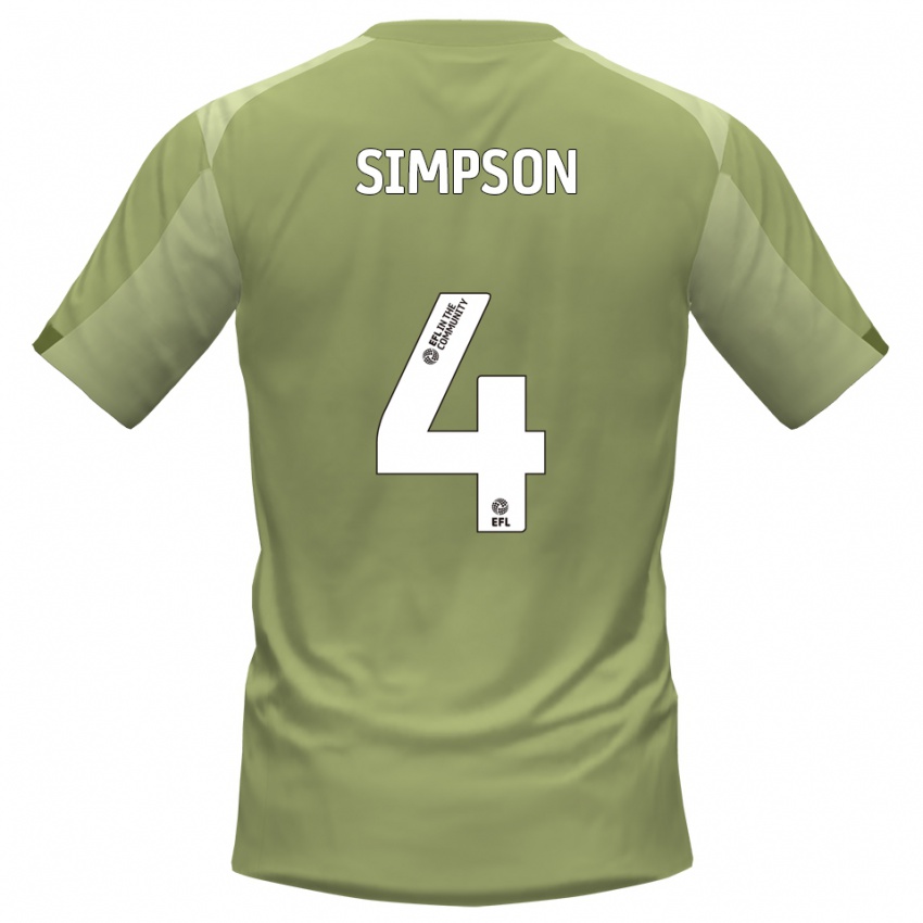 נשים ג'ק סימפסון #4 מרווה שמפניה הרחק ג'רזי 2025/26 חולצה קצרה