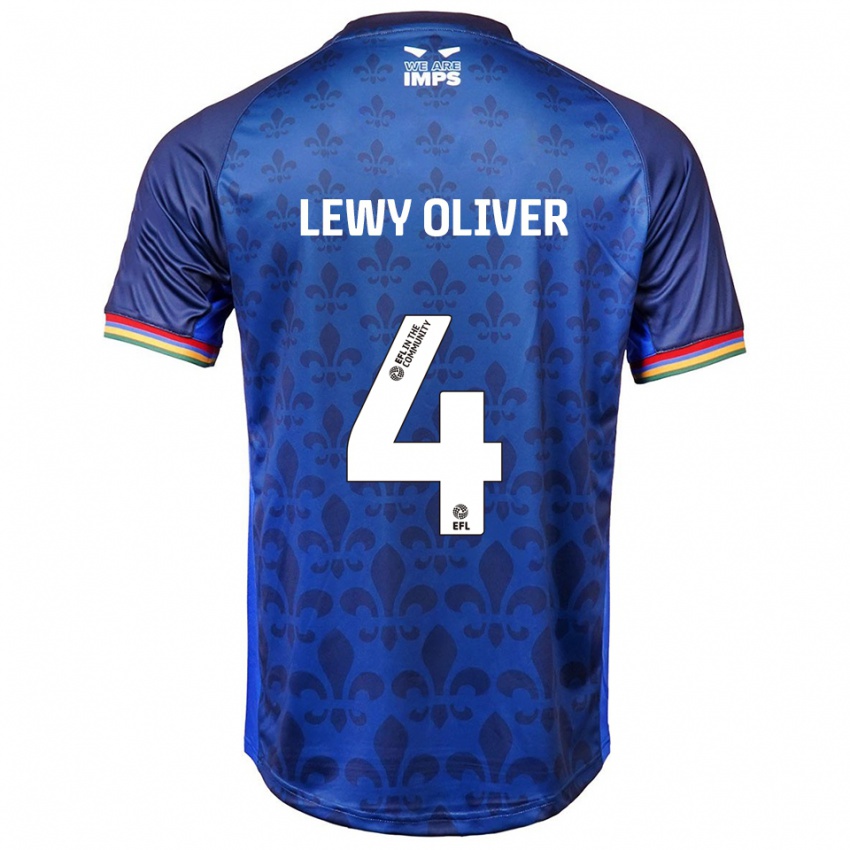 נשים Lewy Oliver #4 כחול נייבי הרחק ג'רזי 2025/26 חולצה קצרה