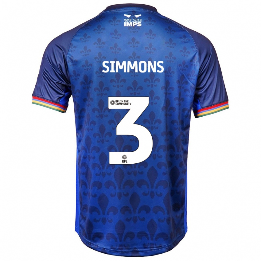 נשים נועה סימונס #3 כחול נייבי הרחק ג'רזי 2025/26 חולצה קצרה