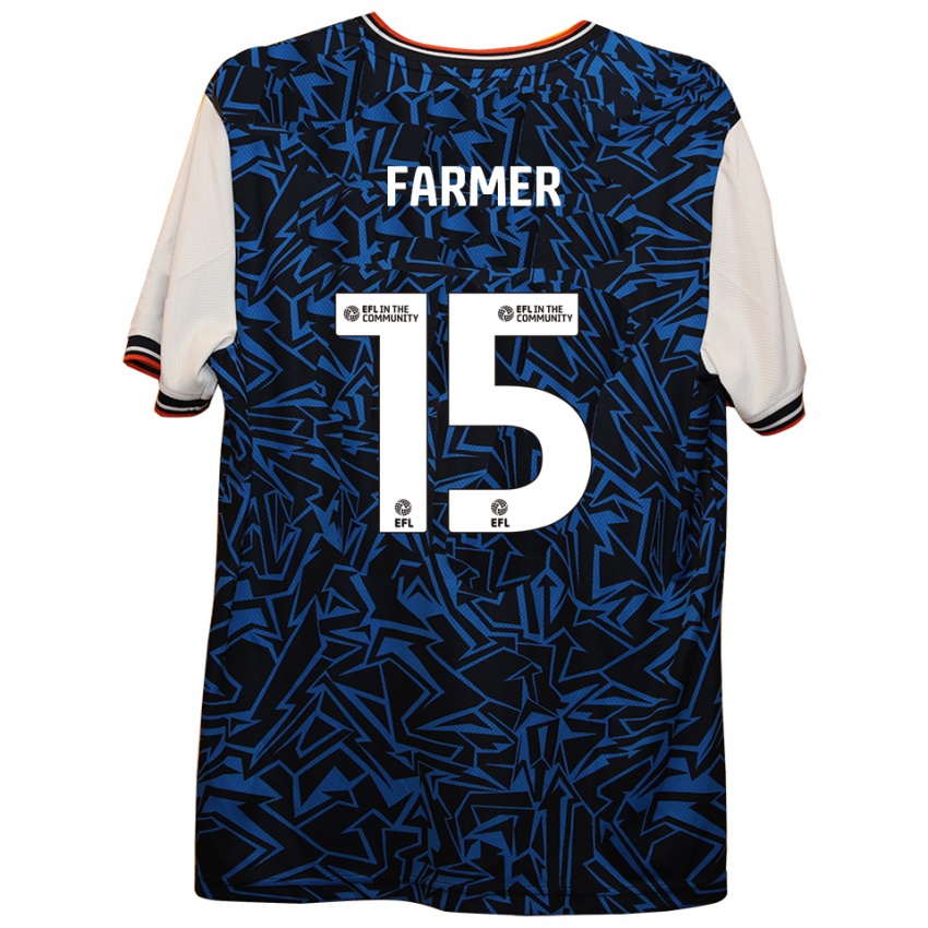 נשים Nicole Farmer #15 כחול שחור לבן הרחק ג'רזי 2025/26 חולצה קצרה