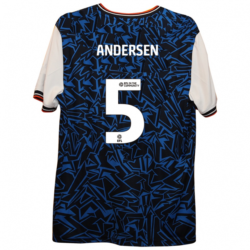 נשים מאדס ג'ואל אנדרסן #5 כחול שחור לבן הרחק ג'רזי 2025/26 חולצה קצרה