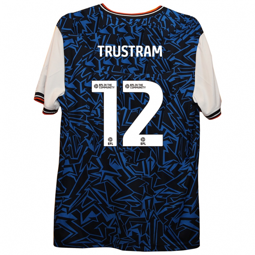 נשים Charlie Trustram #12 כחול שחור לבן הרחק ג'רזי 2025/26 חולצה קצרה