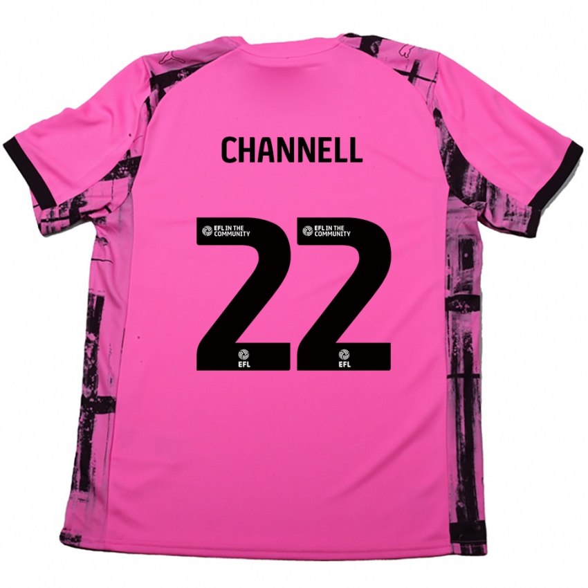 נשים Laila Channell #22 אדום ורד שחור הרחק ג'רזי 2025/26 חולצה קצרה