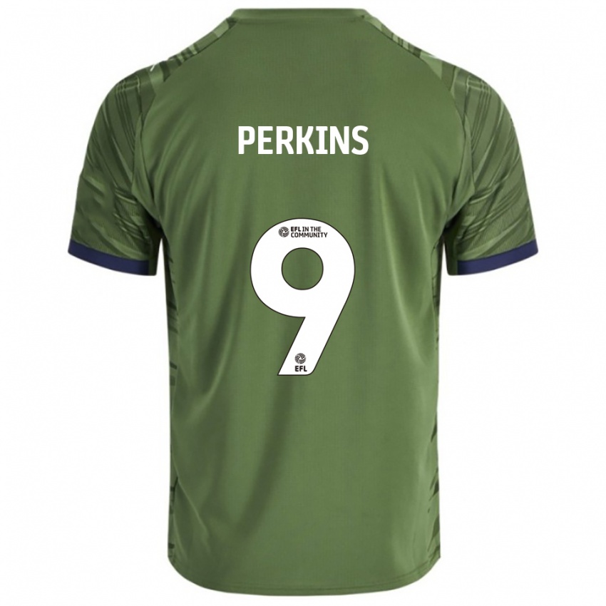 נשים Kier Perkins #9 ירוק לבן הרחק ג'רזי 2025/26 חולצה קצרה