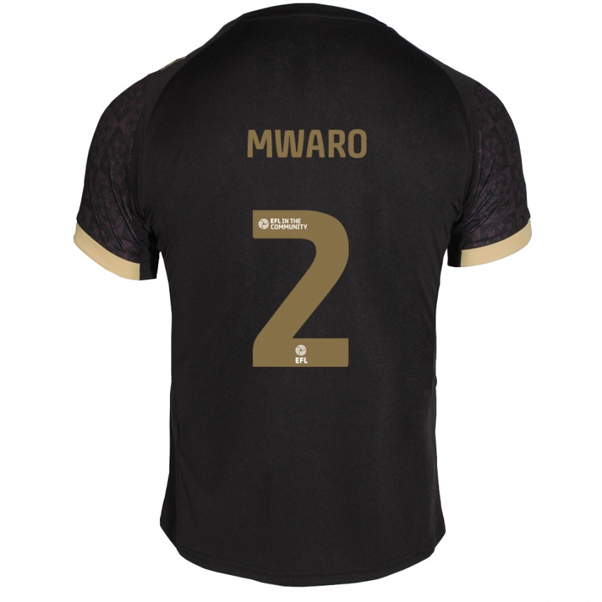 נשים Joe Mwaro #2 שחור זהב הרחק ג'רזי 2025/26 חולצה קצרה