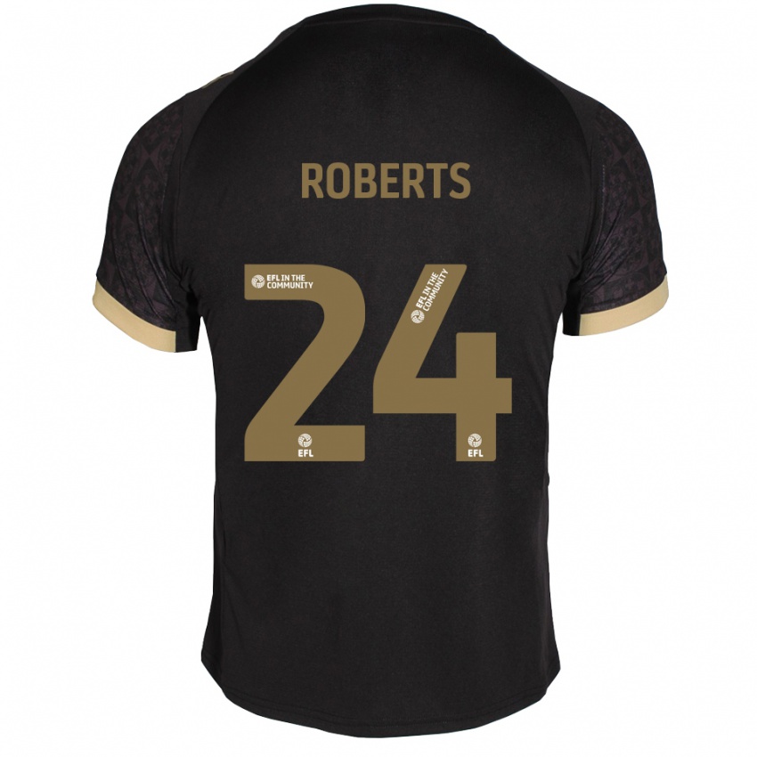 נשים קיילב רוברטס #24 שחור זהב הרחק ג'רזי 2025/26 חולצה קצרה
