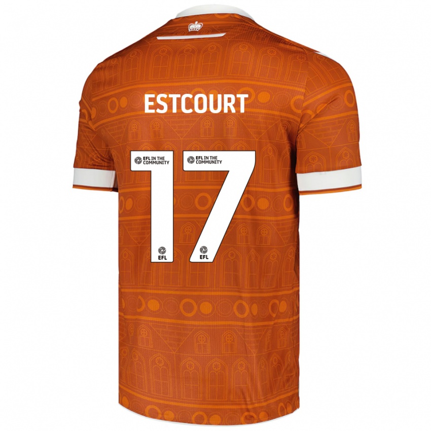 נשים צ'ארלי אסטקור #17 כתום לבן הרחק ג'רזי 2025/26 חולצה קצרה