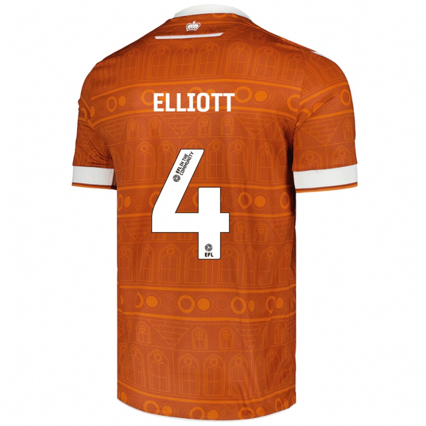 נשים בן אליוט #4 כתום לבן הרחק ג'רזי 2025/26 חולצה קצרה