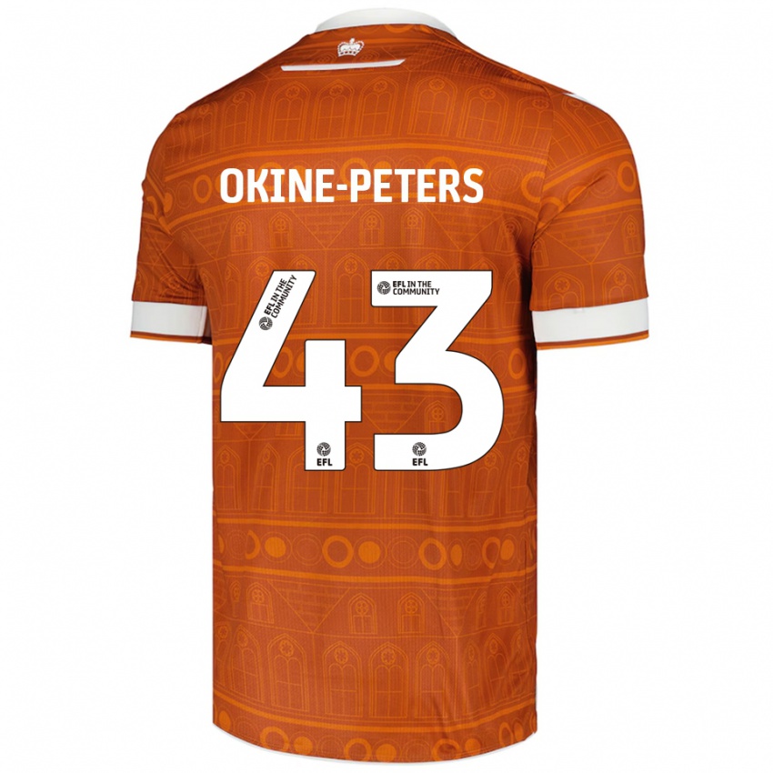 נשים Jeremiah Okine-Peters #43 כתום לבן הרחק ג'רזי 2025/26 חולצה קצרה