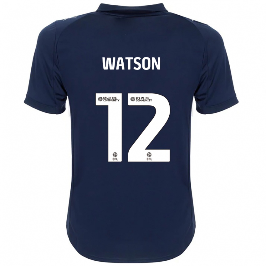 נשים Tom Watson #12 כחול נייבי לבן הרחק ג'רזי 2025/26 חולצה קצרה