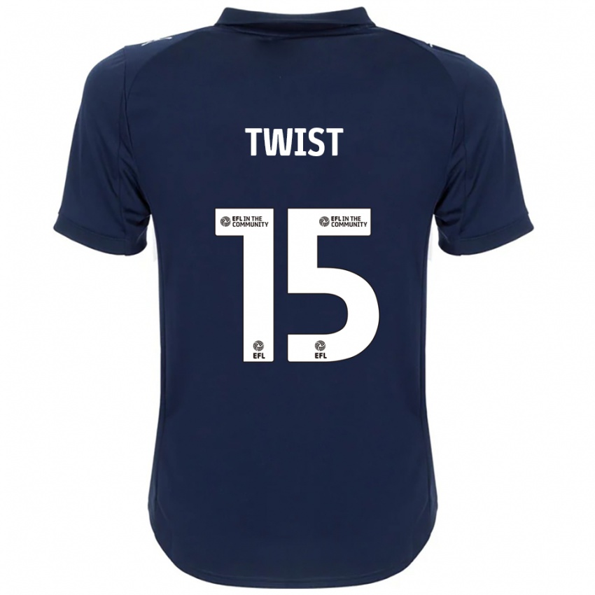 נשים Poppy Twist #15 כחול נייבי לבן הרחק ג'רזי 2025/26 חולצה קצרה