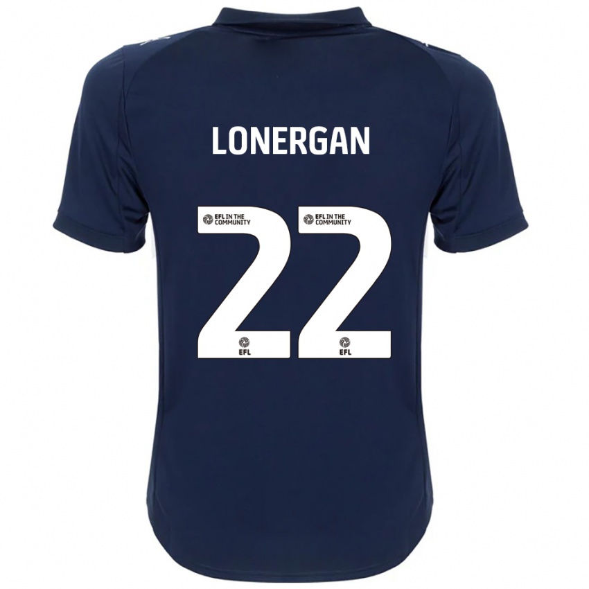 נשים אנדי לונרגן #22 כחול נייבי לבן הרחק ג'רזי 2025/26 חולצה קצרה