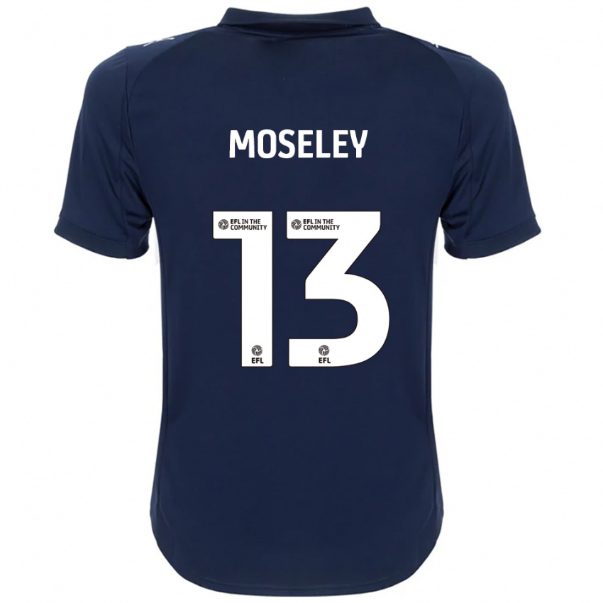 נשים Faye Moseley #13 כחול נייבי לבן הרחק ג'רזי 2025/26 חולצה קצרה