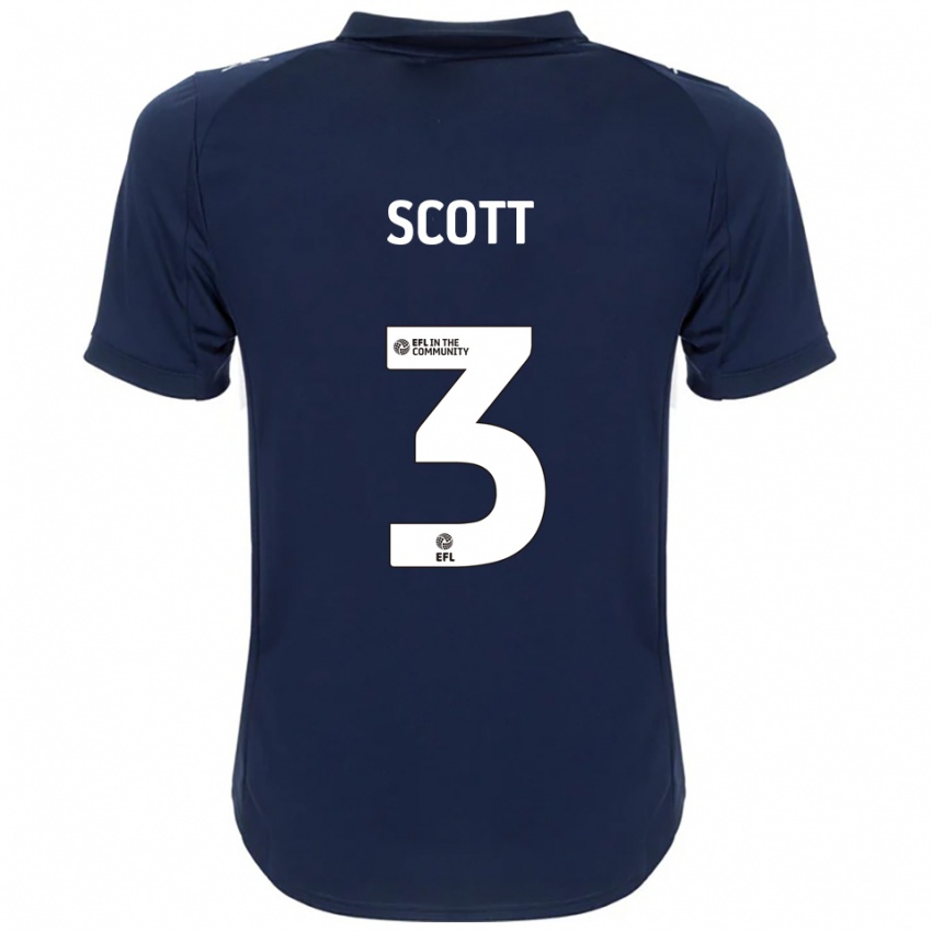 נשים Holly Scott #3 כחול נייבי לבן הרחק ג'רזי 2025/26 חולצה קצרה