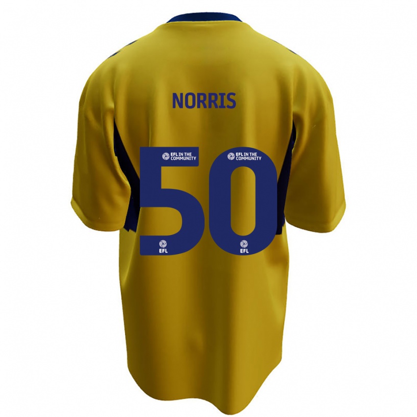 נשים ויל נוריס #50 צהוב כחול הרחק ג'רזי 2025/26 חולצה קצרה