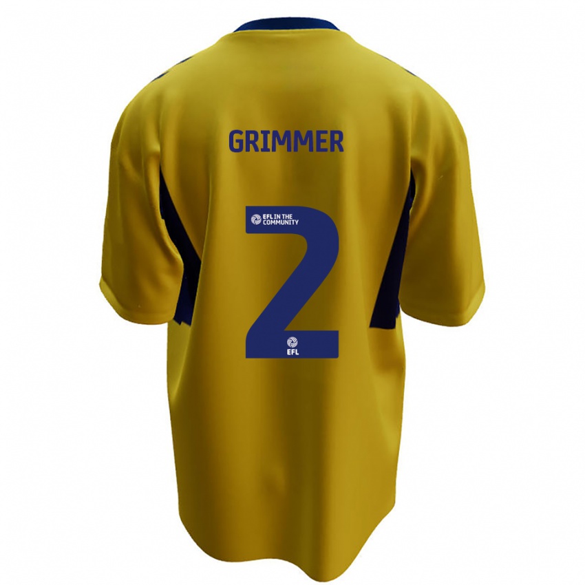 נשים ג'ק גרימר #2 צהוב כחול הרחק ג'רזי 2025/26 חולצה קצרה