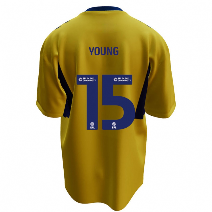 נשים Jack Young #15 צהוב כחול הרחק ג'רזי 2025/26 חולצה קצרה