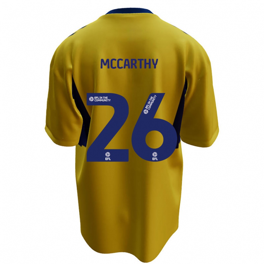 נשים ג'ייסון מקארתי #26 צהוב כחול הרחק ג'רזי 2025/26 חולצה קצרה