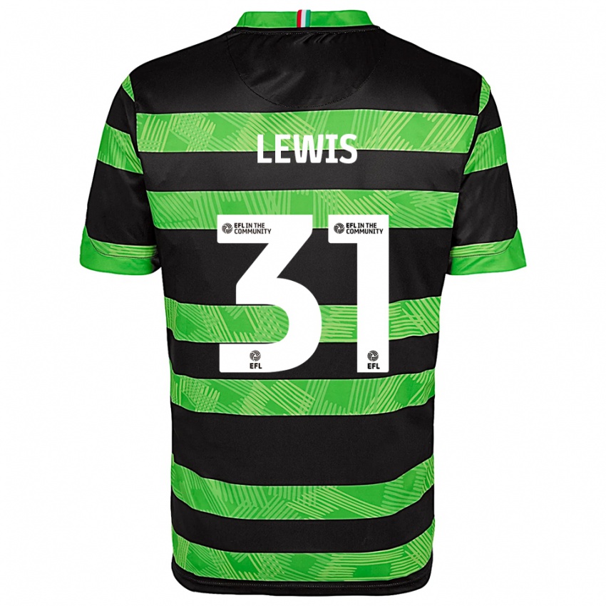 נשים Joe Lewis #31 שחור ירוק הרחק ג'רזי 2025/26 חולצה קצרה