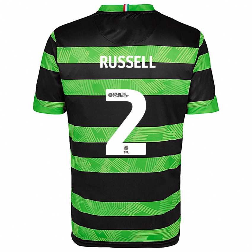 נשים Rosie Russell #2 שחור ירוק הרחק ג'רזי 2025/26 חולצה קצרה