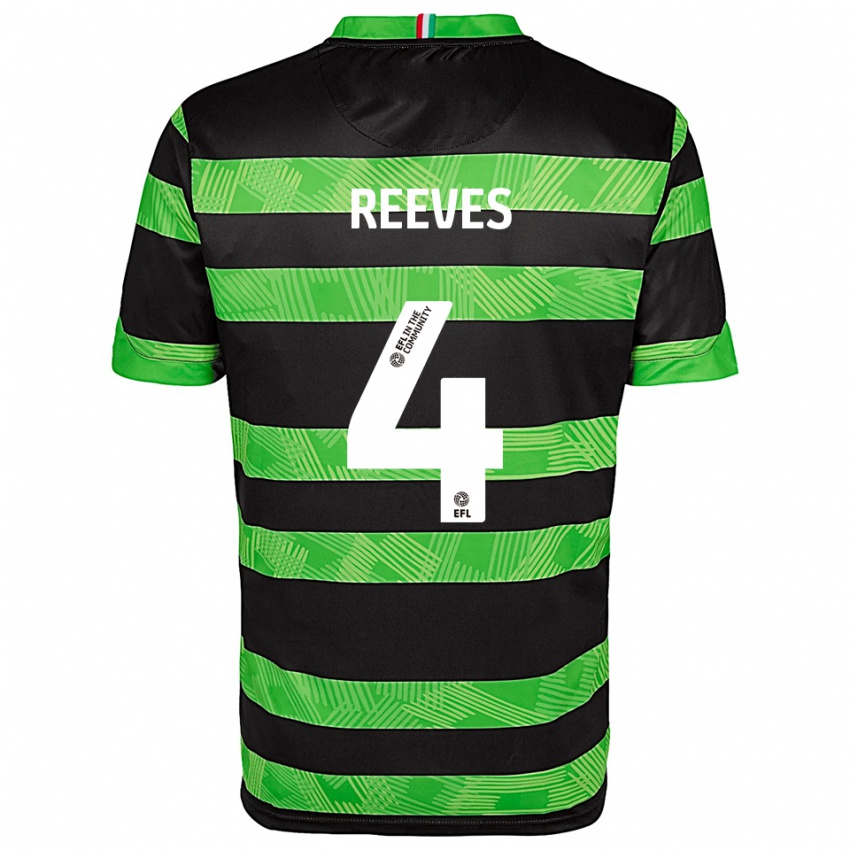 נשים ג'ייק ריבס #4 שחור ירוק הרחק ג'רזי 2025/26 חולצה קצרה