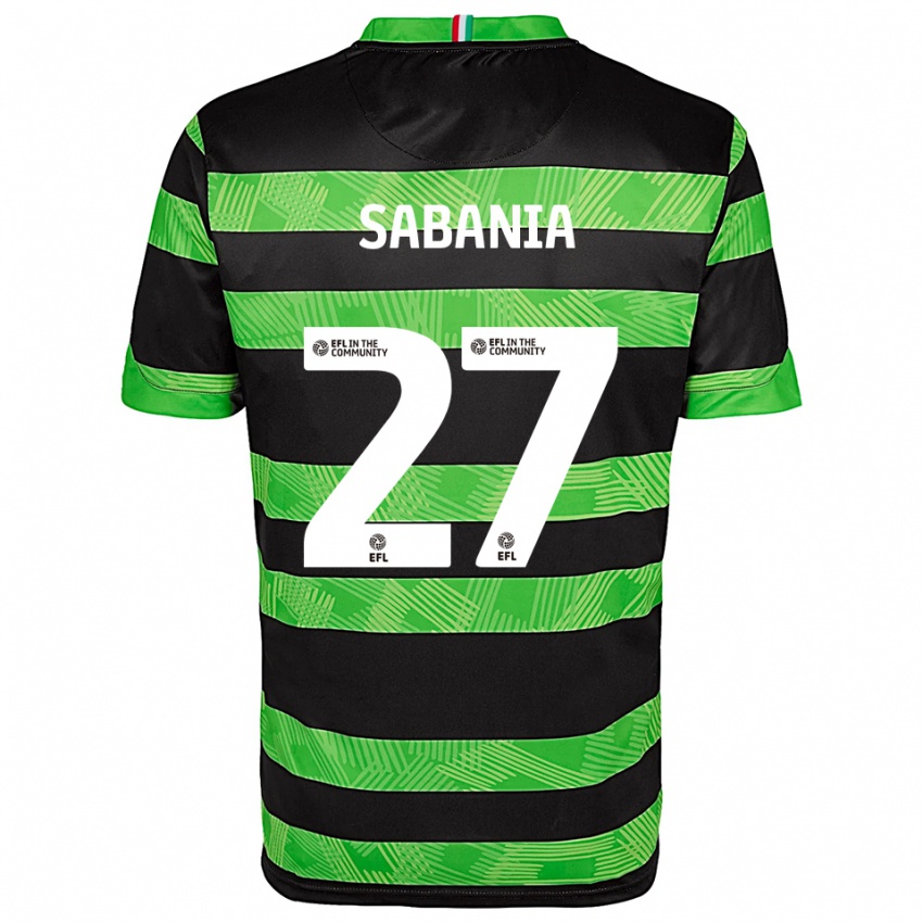 נשים Nadia Sabania #27 שחור ירוק הרחק ג'רזי 2025/26 חולצה קצרה