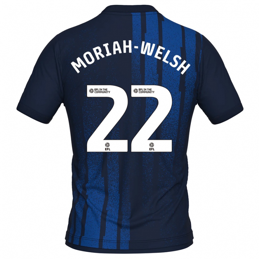 נשים ניית'ן מוריה-ולש #22 כחול נייבי לבן הרחק ג'רזי 2025/26 חולצה קצרה