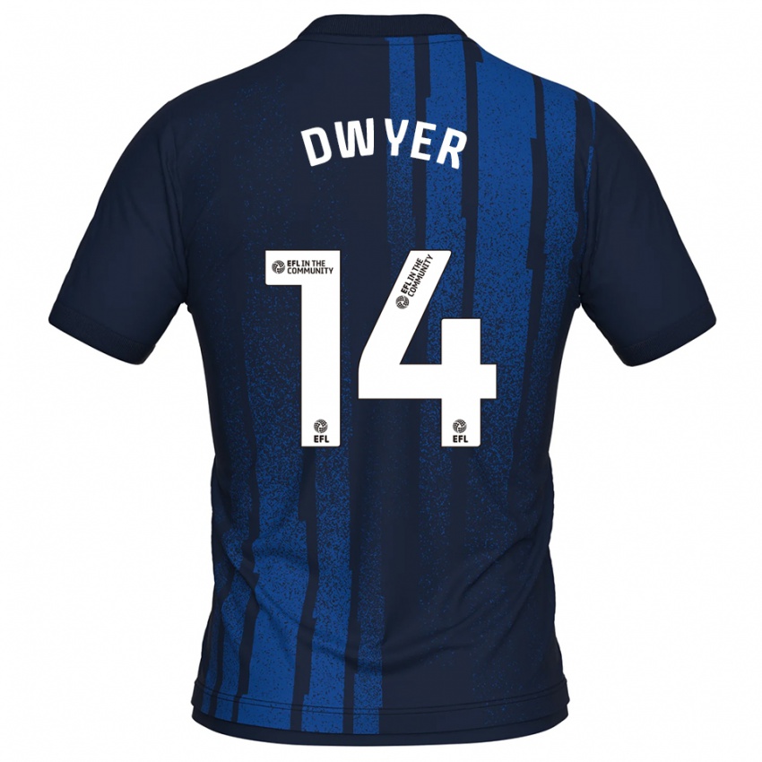 נשים דום דווייר #14 כחול נייבי לבן הרחק ג'רזי 2025/26 חולצה קצרה