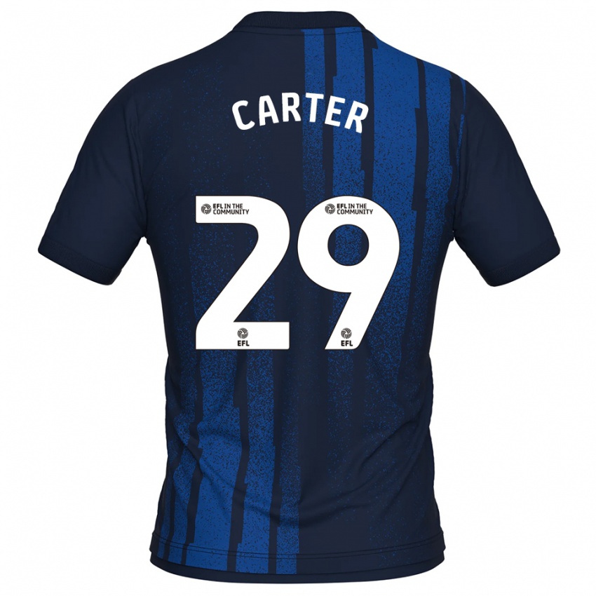 נשים צ'ארלי קרטר #29 כחול נייבי לבן הרחק ג'רזי 2025/26 חולצה קצרה
