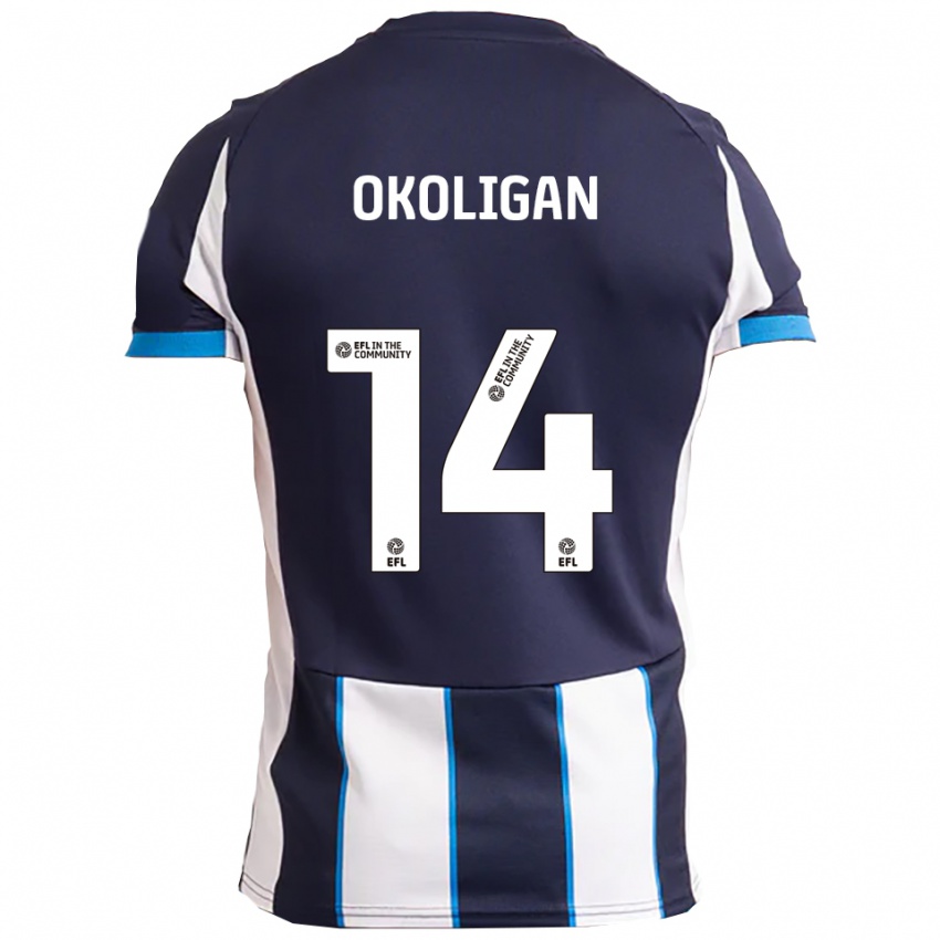 נשים Desire Okoligan #14 לבן כחול נייבי הרחק ג'רזי 2025/26 חולצה קצרה