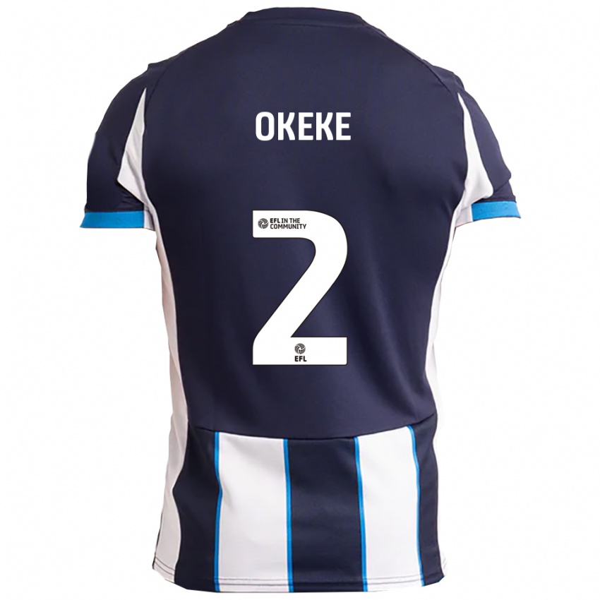 נשים Jid Okeke #2 לבן כחול נייבי הרחק ג'רזי 2025/26 חולצה קצרה