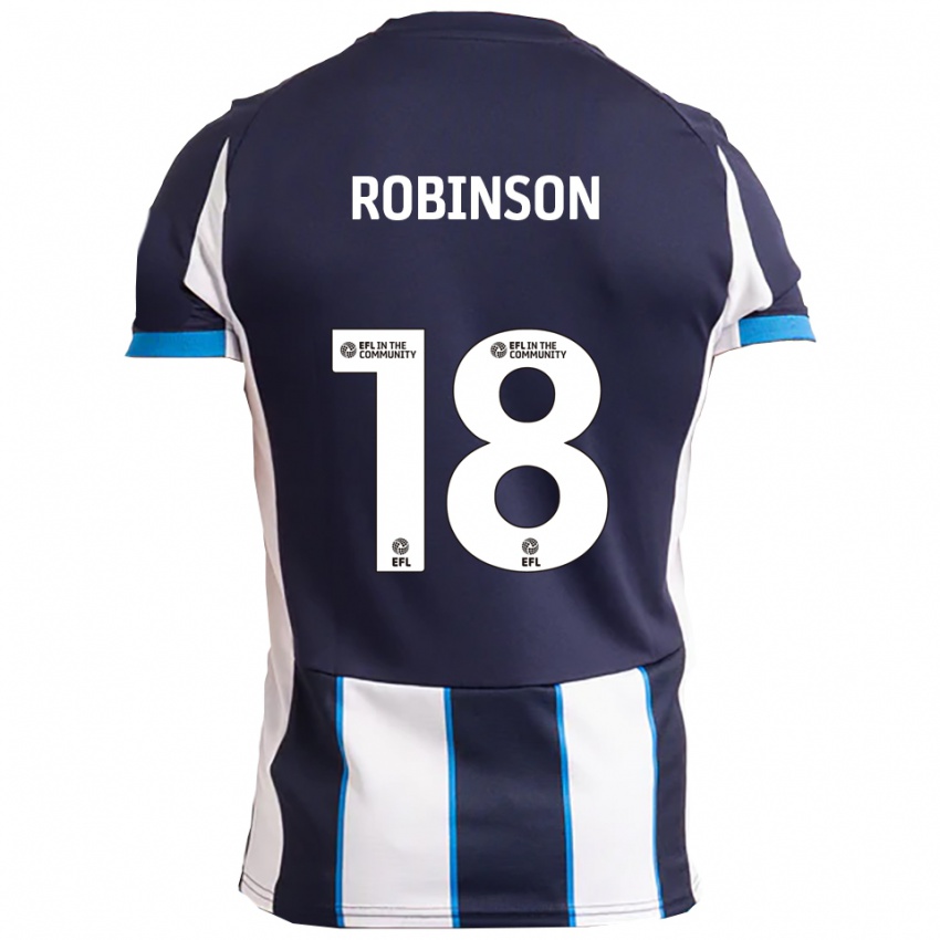 נשים Josh Robinson #18 לבן כחול נייבי הרחק ג'רזי 2025/26 חולצה קצרה