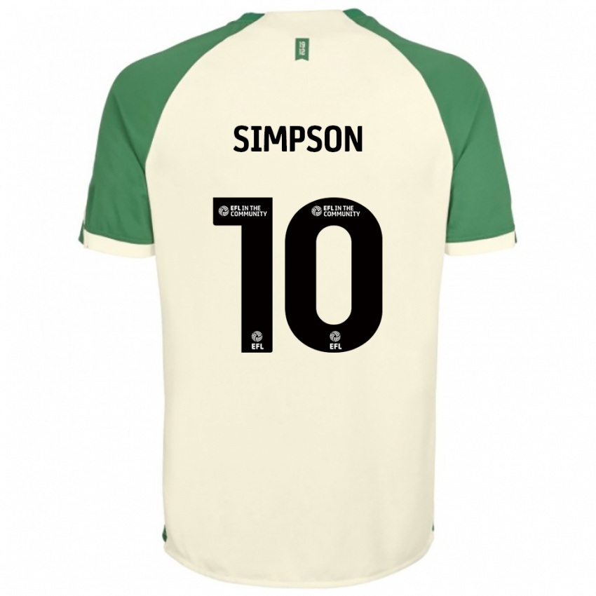 נשים Harley-Jean Simpson #10 לבן שמנת ירוק הרחק ג'רזי 2025/26 חולצה קצרה