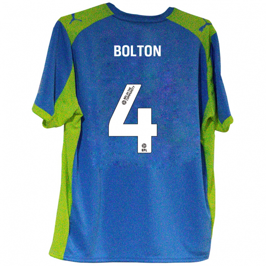 נשים ג'יימס בולטון #4 תכלת צהוב הרחק ג'רזי 2025/26 חולצה קצרה