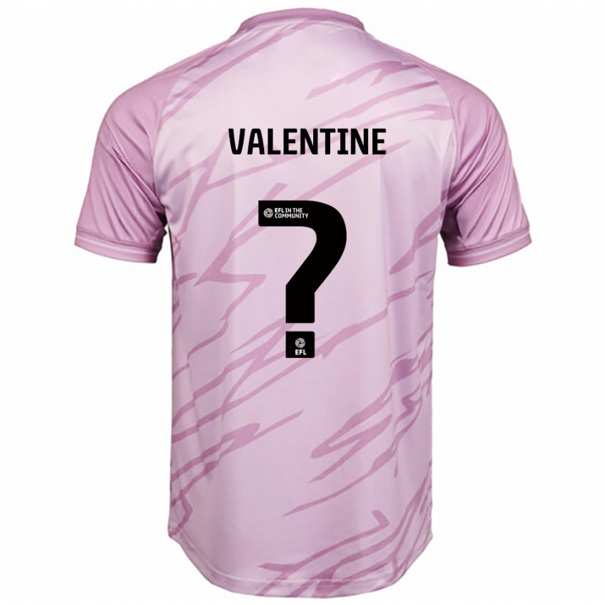 נשים Jayden Valentine #0 ורוד שחור הרחק ג'רזי 2025/26 חולצה קצרה