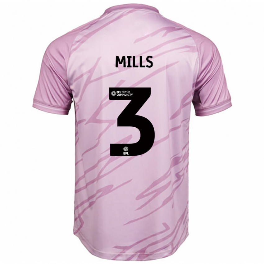 נשים Kiera Mills #3 ורוד שחור הרחק ג'רזי 2025/26 חולצה קצרה