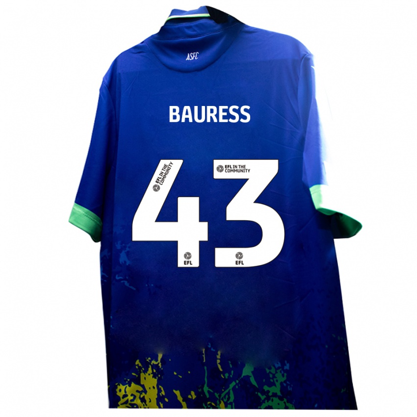 נשים Joe Bauress #43 כחול צהוב הרחק ג'רזי 2025/26 חולצה קצרה