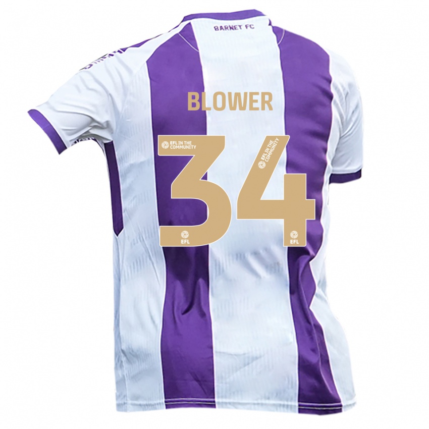 נשים Jack Blower #34 לבן סגול הרחק ג'רזי 2025/26 חולצה קצרה