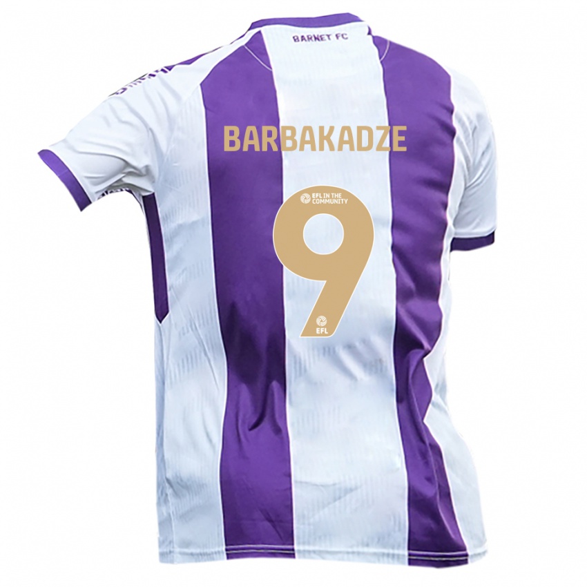 נשים David Barbakadze #9 לבן סגול הרחק ג'רזי 2025/26 חולצה קצרה